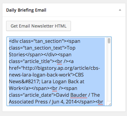 Daily Briefing Email Feature