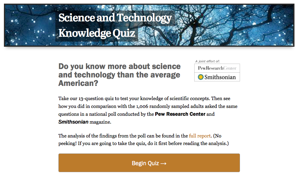 Pew Research Center's Science Knowledge Quiz